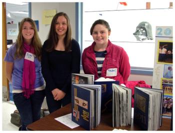 Yearbook committee members, from left, Kirsten Caswell, Mikayla Artkop and Kaylee Allen. (Photo by Ethan Andrews)