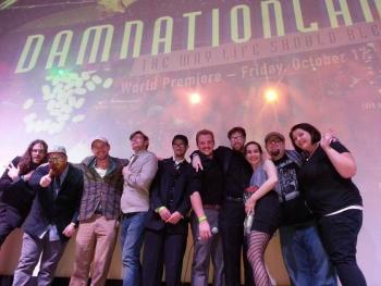 Damnation producers and filmakers at the State Theatre in Portland earlier this month. (Photo courtesy Damnationland)