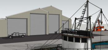 An architect’s rendering of the new Journey’s End building soon to be under construction at the end of Tillson Ave., in Rockland. (Image courtesy John Hansen, architect)