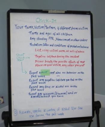 The check-in used at the start of every Time for Change session. (photo by Erica Thoms)