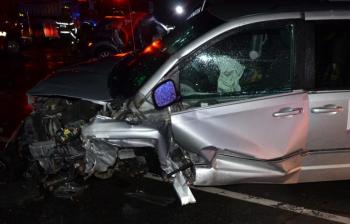 The Dodge’s front end was totaled. (Photo by Lynda Clancy)