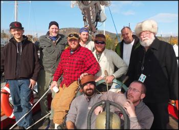 The Appledore’s southbound delivery crew (left to right) are Duryea Decker Griffith, Steve West, Tom Hollyday, Drew Salsibuty, Jan Lane Tullos, Kenneth Derek Hoffmann, Dylan Salzman, Jeff Salzman and John McKean. (Photos by Chris Wolf)