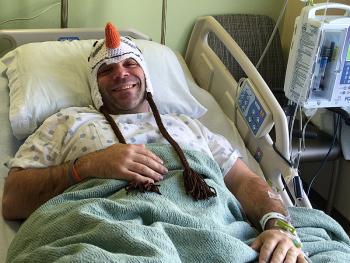 Billy Smith in his room at Pen Bay Medical Center in Rockport Monday. (Photo by Holly S. Edwards)