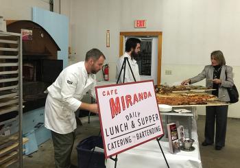 Delicious gourmet and plain cheese pizza varieties baked fresh on site by the Cafe Miranda crew, Evan Altiero and Tim English. (Photo by Holly S. Edwards)