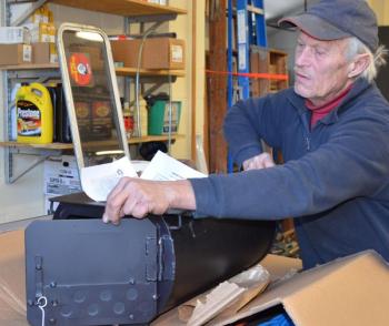 Each shack will have a woodstove to fuel warmth. (Photo by Lynda Clancy)