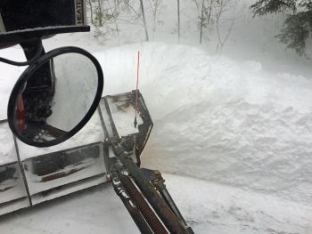 Pushing snow up Howe Hill Road in Camden Jan. 27. (Photo by Holly S. Edwards)