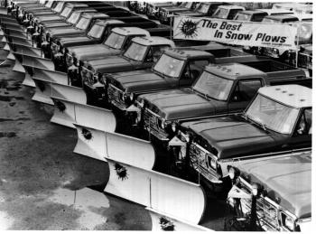 Vintage snowplows from Fisher Engineering. Fisher is the official Winterfest sponsor of the First Annual Snow Plow Parade in Camden. The parade will culminate with a fireworks display over Camden Harbor.