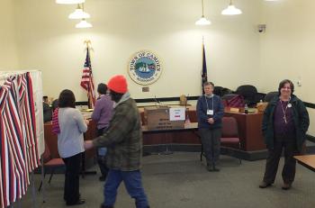 Midday at the Washington Street Meeting Room in Camden, Feb. 10. (Photo by Chris Wolf)