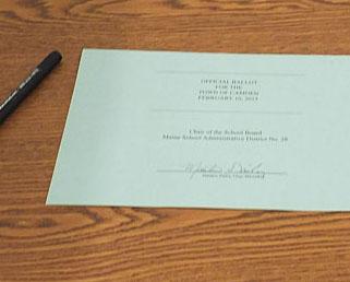The ballot. (Photo by Chris Wolf)