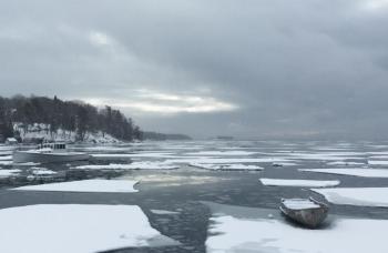 On Feb. 19, the ice sheet had broken. (Photo courtesy Abbie Leonard)