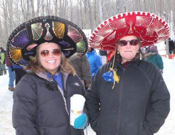Sarah Spele and Jennifer Thieme represent Blue Sky Cantina in the Chili Challenge with Rootin-Tootin Chili. #toboggannationals