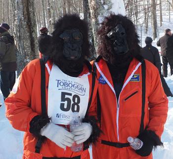 Erica Griffin and Thomas Kwiatowski, both from Littleton, N.H. #toboggannationals