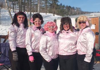 Shear Madness from Rockland: Sydney Spofford, Tracy Bartlett, Sarah Maxcy, Yvonne Mclean and Carrie Overlock, #toboggannationals