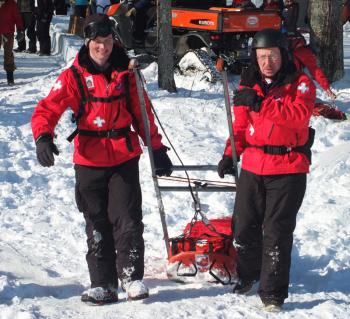 Snow Bowl Patrol worked together with North East Mobile Health ambulance and emergency crews to help those who got bumped and bruised, or worse, enjoying some old fashioned ‘sledding’ down the Jack Williams Toboggan Chute. #toboggannationals