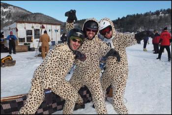 From left, members of Leopard Prints are Samuel Bar, Nicholas D’Amore and Mark Theeman, all from Northeastern University. #toboggannationals