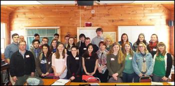 Students and instructors, in no particular order: Mohammed AL-Behadl, Mohammed AL-Khaleeli, Leo M. Hilton, Haley Snyder, Diana Roberts, Jessica Keast, Peter Duda, Declan Donnelly, Bill Griffiths, Troy Crabtree, Jacob Newcomb, Cameron Littlehale, Benjamin Rowe, Sarah Harvey, Desiree Lyon-Johnson, Isabel Ross, Gavin Hayford, Abby Blackwell, Sarah Penney, Anna Walker, Dwight Blue, Payton Billingsley, Emily Gribben and Ana Rothschild. (Photo by Chris Wolf)