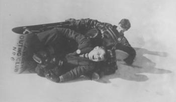The original toboggan chute was constructed of two-inch planking and built to correct specifications, 1936-1937. (Photo courtesy David Dickey)