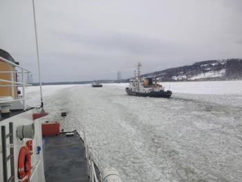 The motor Vessel ‘Afrodite’ passes ‘Thunder Bay.’ (Photo courtesy U.S. Coast Guard)