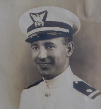 Linwood ‘Tick’ Thumm as a young ensign in the U.S. Coast Guard. Thumm was the commanding officer of an 83-foot cutter that served in both the Atlantic and Pacific theaters of World War II. (Courtesy U.S. Coast Guard)