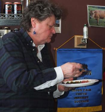 Newly elected District 93 State Representative Pinny Beebe-Center took the time to stop by, support and sample some food, too.