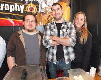 Most unusual chowder definitely belongs to Athena Pizza of Thomaston. Left to right: Lewis Liberman, Jeremy Finnmore, Tiffany Bragg.
