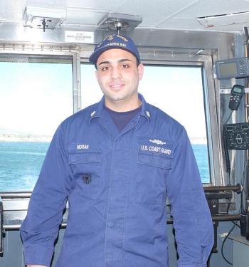 Machinery Technician First Class Jayson Moran is the machinery and propulsion assistant. His responsibilities include making sure all the maintenance is up to date. Especially with the engine propulsion systems. He commented that the chow on board is great.