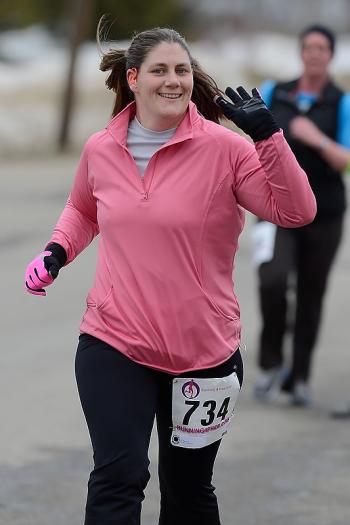Trina Johnson of Thomaston recorded her personal best in the race Saturday with a time of 31:50. (Photo by Ron Hawkes)
