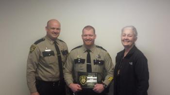 From left, Knox County Chief Deputy Tim Carroll, Deputy Arthur Smith and Sheriff Donna Dennison. (Photo courtesy Knox County Sheriff’s Office)