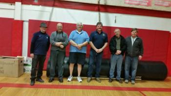 Masons who assisted at the awards ceremony were, from left, Bob Annis, Joseph Corrado, Jeff Sukeforth, Elwood Doran, Walter Greenlaw, and Brian Gasser. (Photo by Sarah Shepherd)
