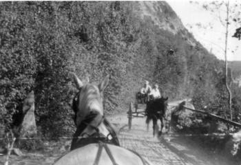 Traveling the Turnpike, Route 52 along Megunticook Lake, was once an adventure.
Photo courtesy of Lincolnville Historical Society roads