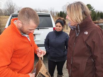Matt Rogers and Cristela Wade are getting married June 19. They elected Seasons Downeast Designs to supply the flowers. They stopped in to check on things with Remsen.