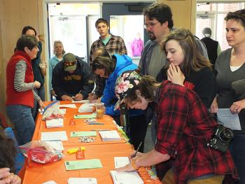 Registration was steady form 9 a.m. on.