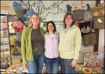 Anna Remsen, Melanie Flach and Alyssa Bregman, of Seasons Downeast Designs. (Photos by Chris Wolf)