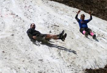 Through the last of the snow. (Photo by Annah Sullivan)