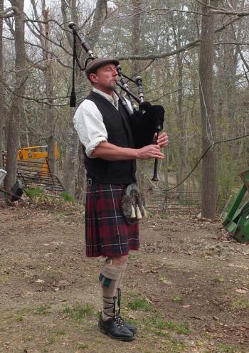 Bag pipe player: Chris Pinchbeck, has been playing for 20 years. From Hope, he helped the tradition of Scottish cows with traditional music.