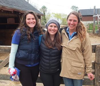 Leah Dawson, Christine Roback and Zoey Nahatis were responsible for running the climbing wall.