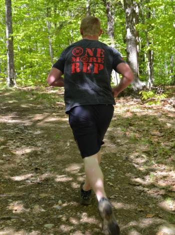Just the back of first place winner Jack Hauprich. He runs so fast, he slipped past the camera in milliseconds.... (Photo by Lynda Clancy)