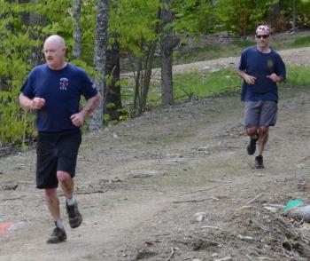 Trenton firefighters on the course. (Photo by Lynda Clancy)