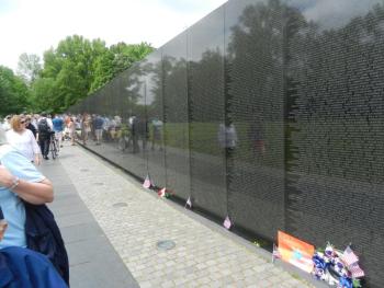 The Vietnam Memorial wall.