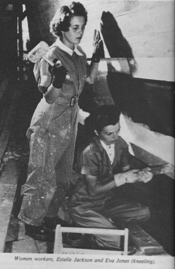 Women workers at Camden boat yards during World War II. (Photo courtesy Barbara F. Dyer)