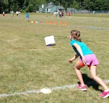 A student from Lincolnville Central School participates in the June 20 field day. (Courtesy Jennifer Meservey Johnson)