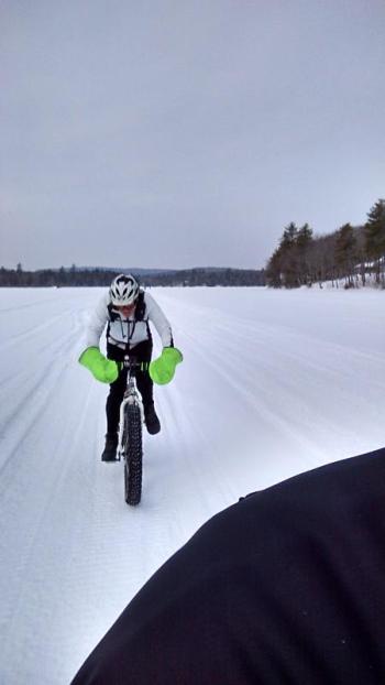 Fat bikes keep you dialed in while riding across ice covered ponds and lakes. (Photo by Blaine Curtis)