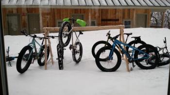 A fat bike tea party. (Photo by Blaine Curtis)
