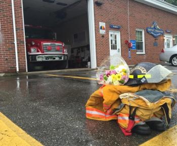 At the Rockport Fire Station. (Photo by Lynda Clancy)