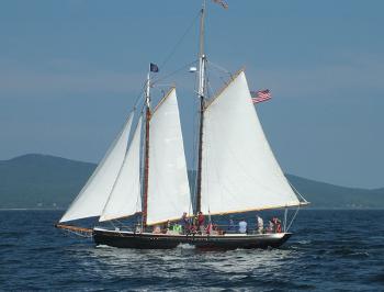 The schooner Surprise under sail.