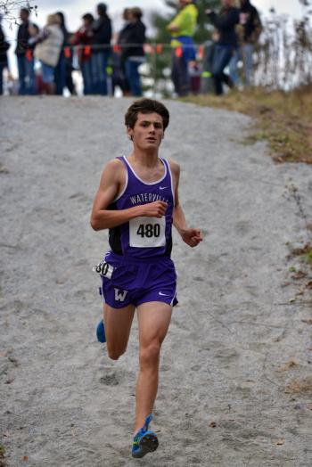 Waterville’s Nich Dall took first place in the boys race. (Photo by Ron Hawkes)