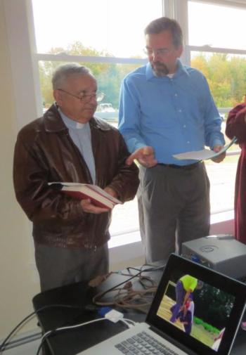 Two speakers featured in the dedication. (photo by Erica Thoms)