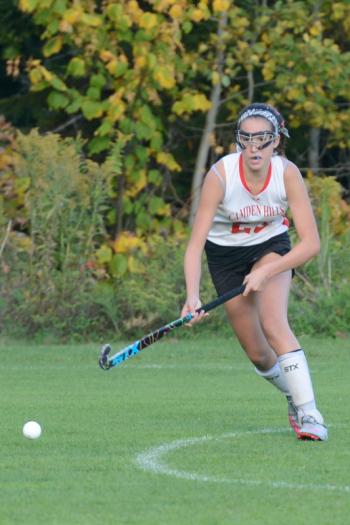 Camden Hills Fiona Zizza chases down a loose ball. (Photo by Ron Hawkes)