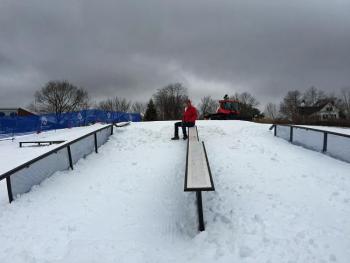 CamJam happens in Harbor Park all weekend, with dozens of skiers and snowboarders expected to demo their skills and tricks. (Photo by Holly S. Edwards)