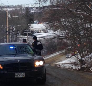 The public was barred from the fire scene on Sunken Haze, and short road that is off of Common Road.